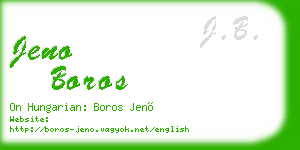 jeno boros business card