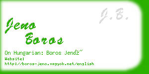 jeno boros business card